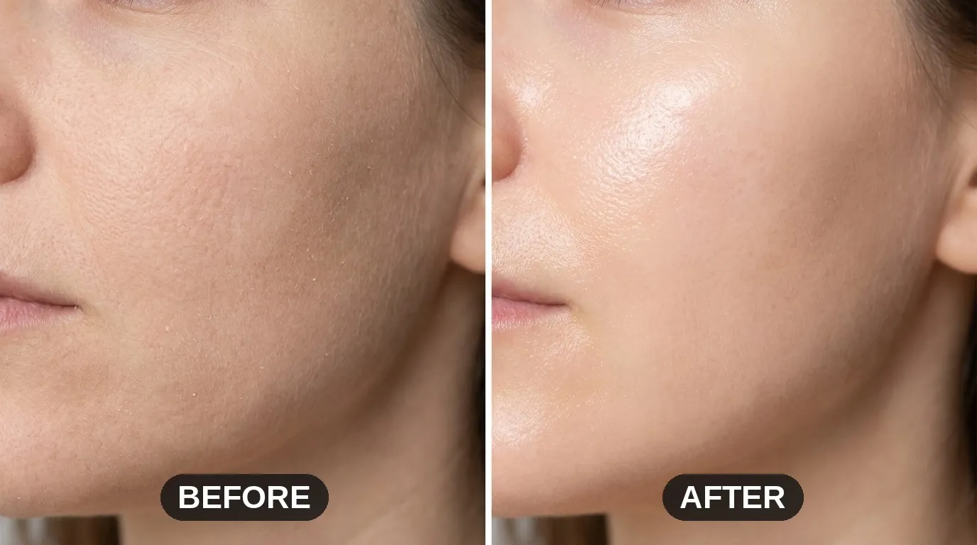 Skin hydration before and after