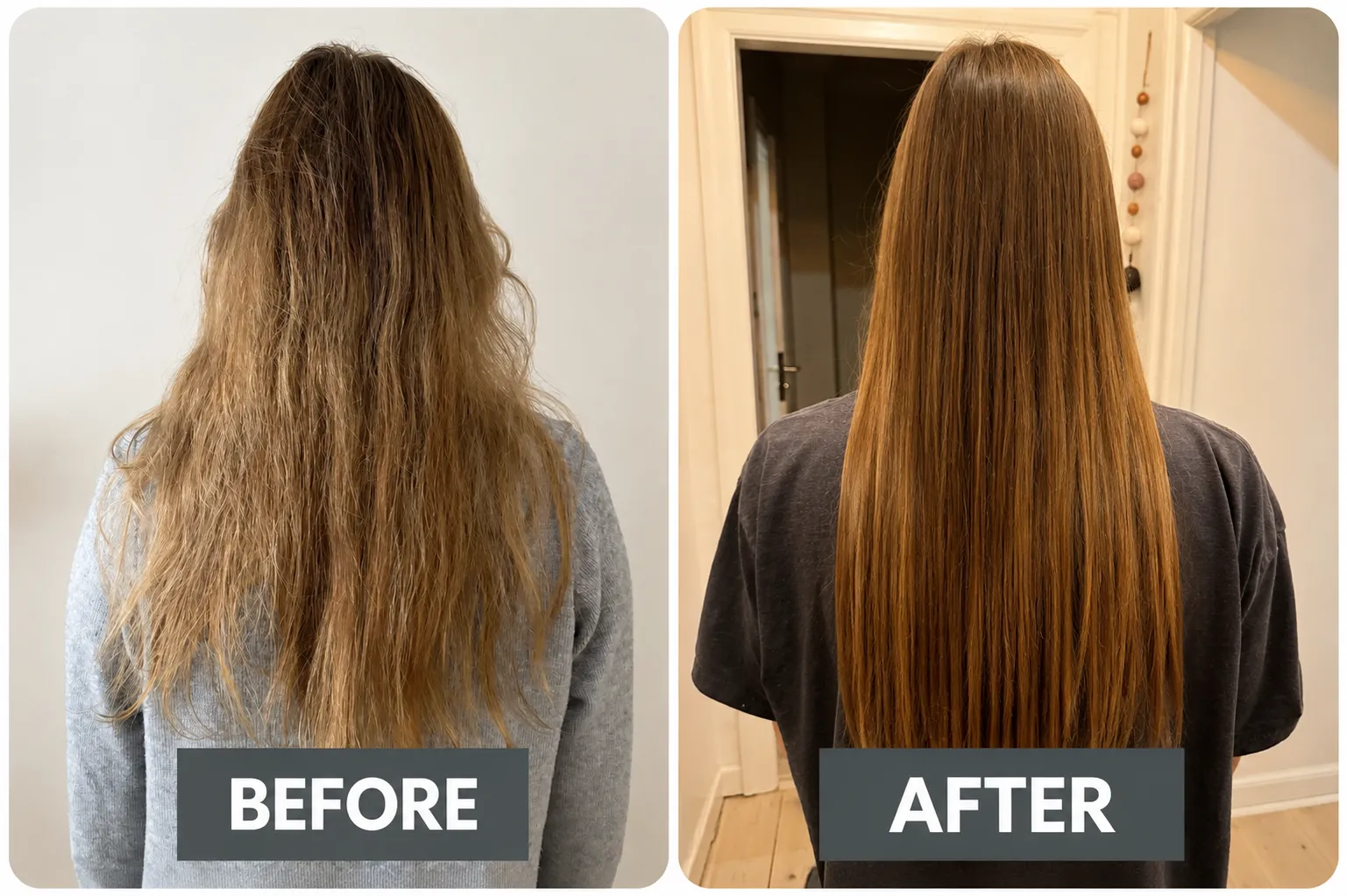 Customer hair photo after 30 days of filtered showers