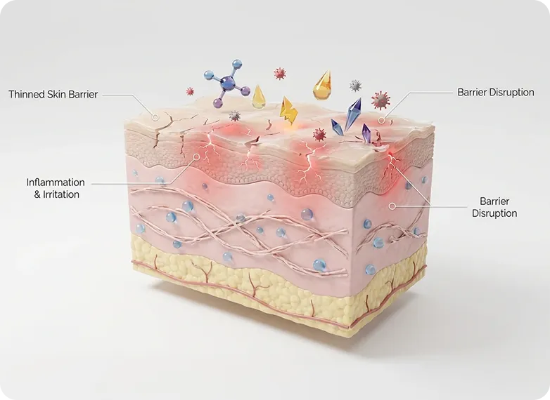 Skin barrier damage diagram