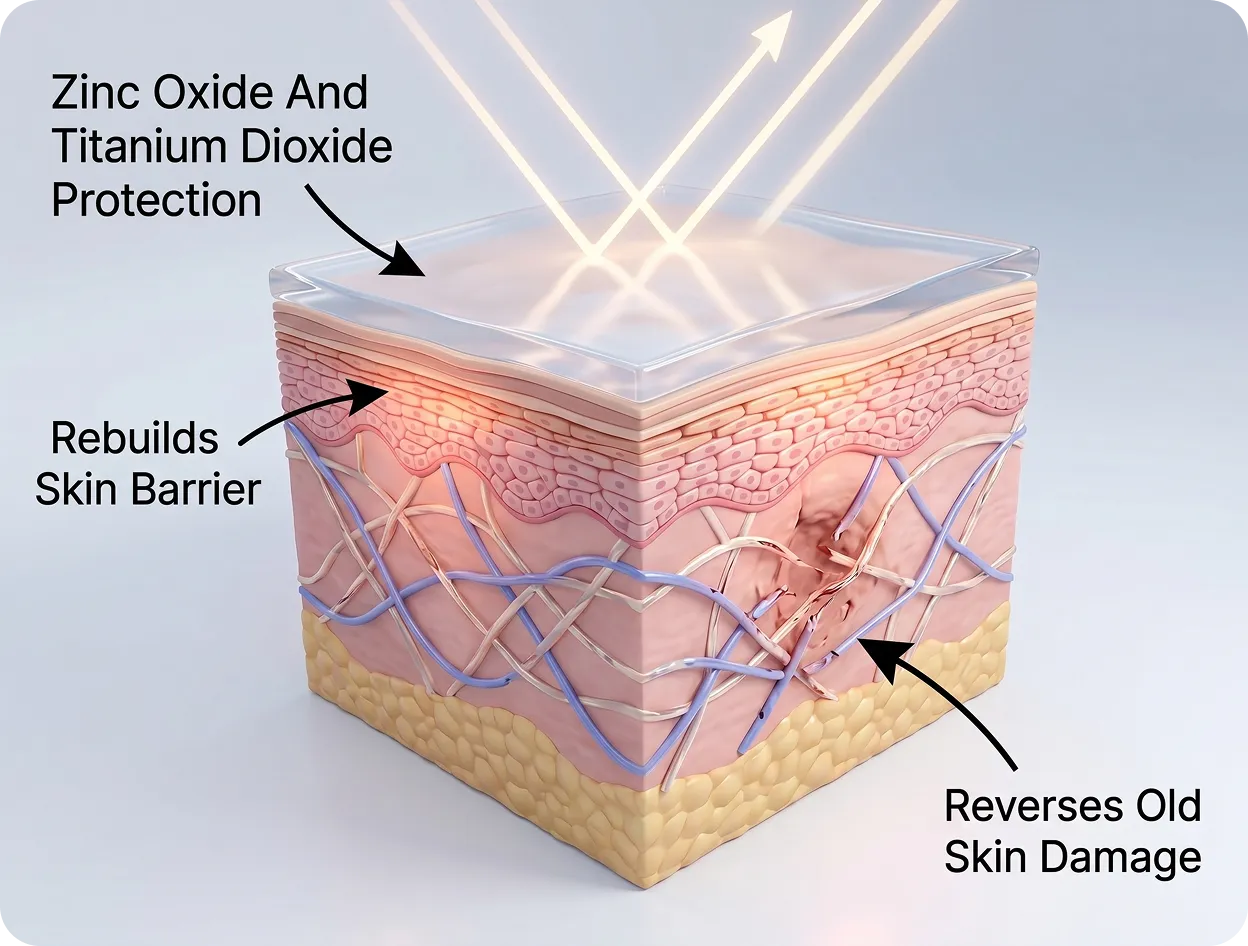Before and after skin improvement