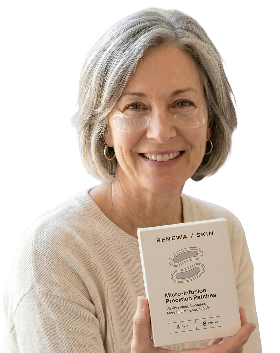 Renewa Skin customer holding Micro-Infusion Precision Patches