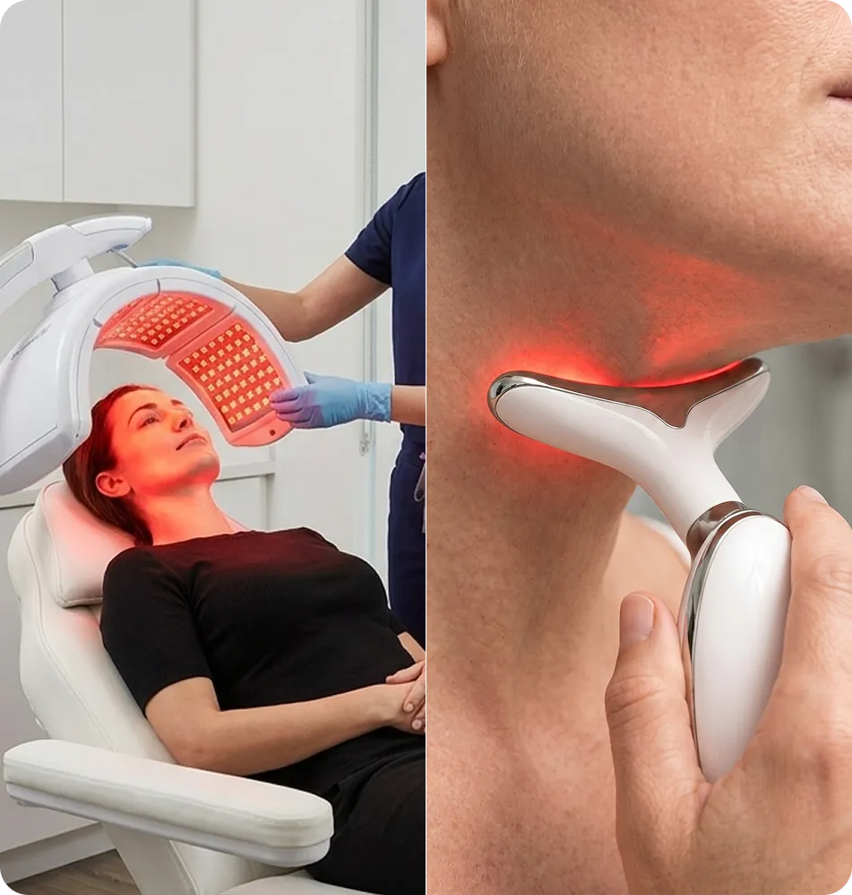 Clinic red light treatment compared with RenewaLift