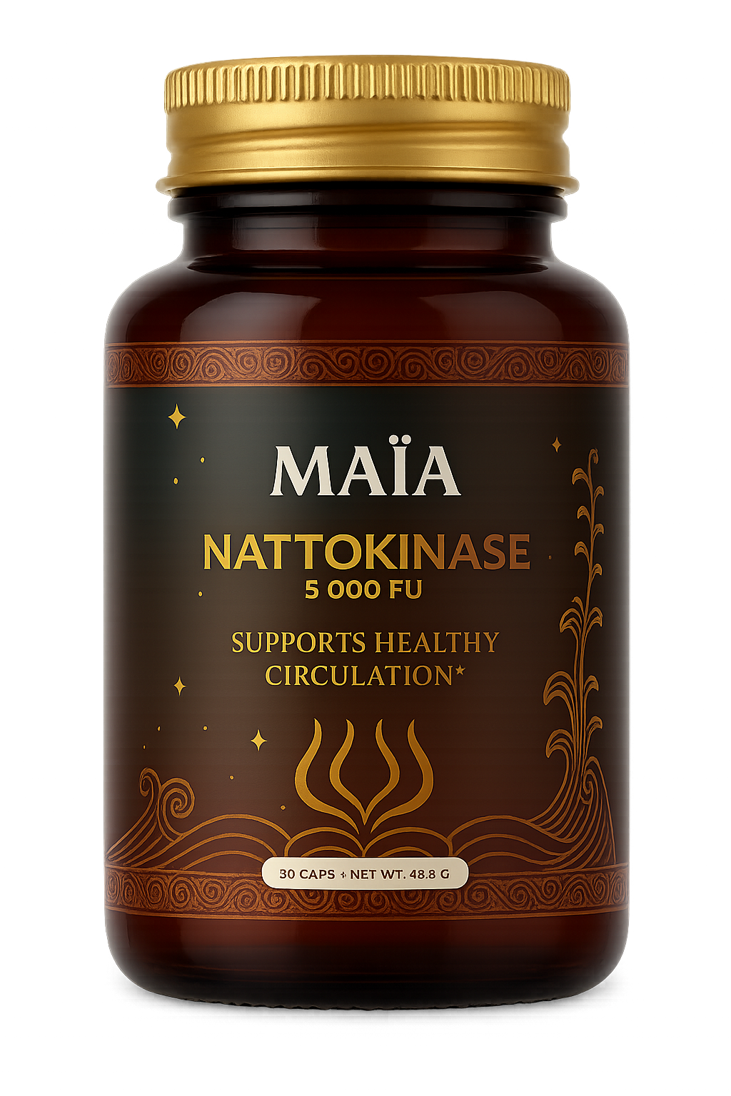 Package of ceremonial cacao with colorful geometric and tribal designs.