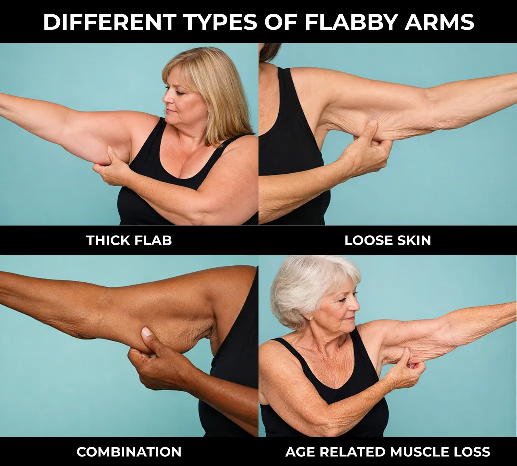 Different types of flabby arms
