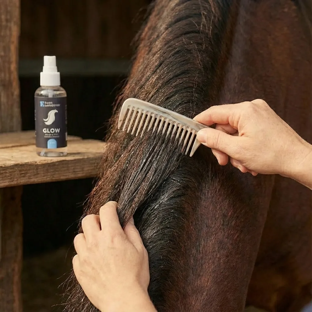 Person whisking a beverage in a kitchen near a knife block and packaged goods.