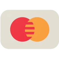 Overlapping red and orange circles with horizontal stripes in the
center.