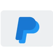 Blue PayPal logo on a gray background.