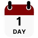 A calendar icon showing the number '1' and the word 'DAY'.