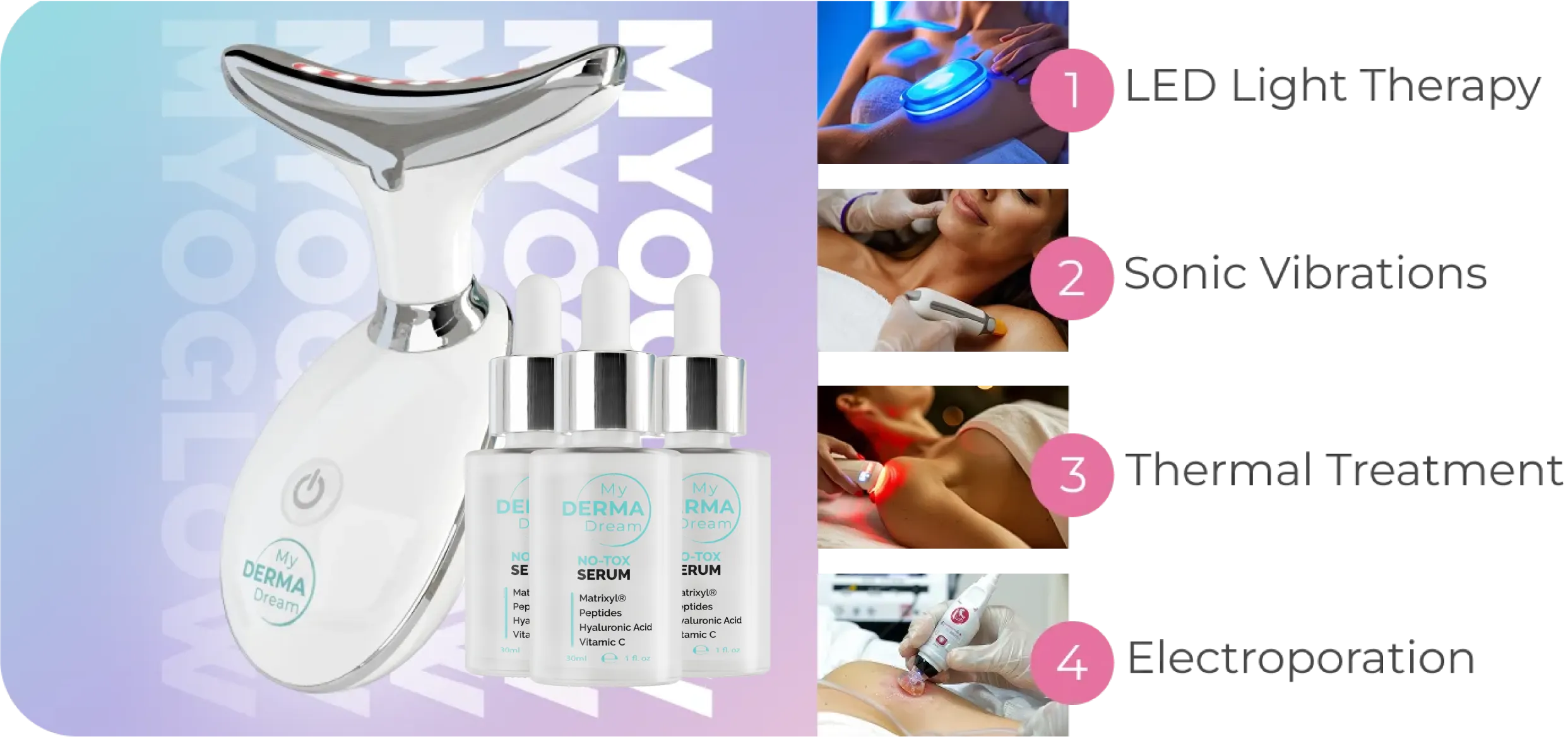 MyoGlow device with 4 treatments