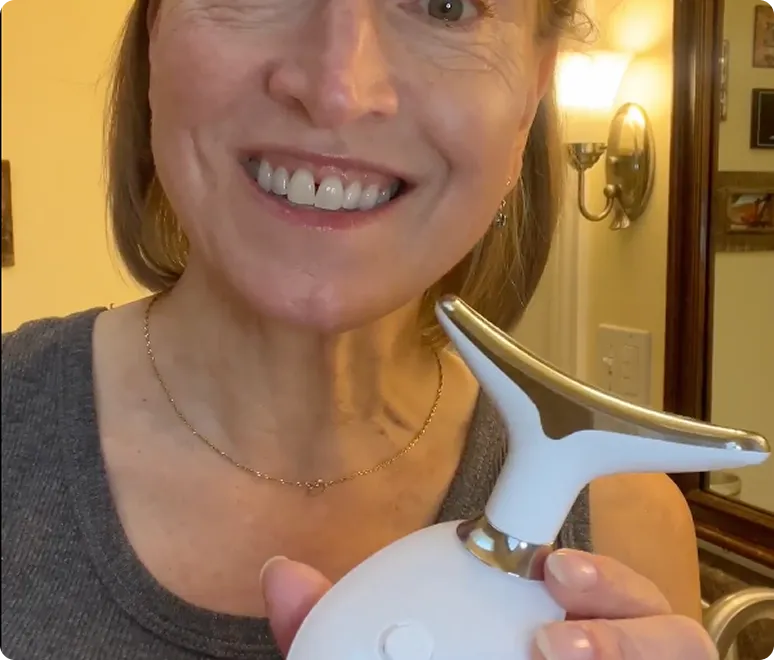 Customer using MyoGlow device