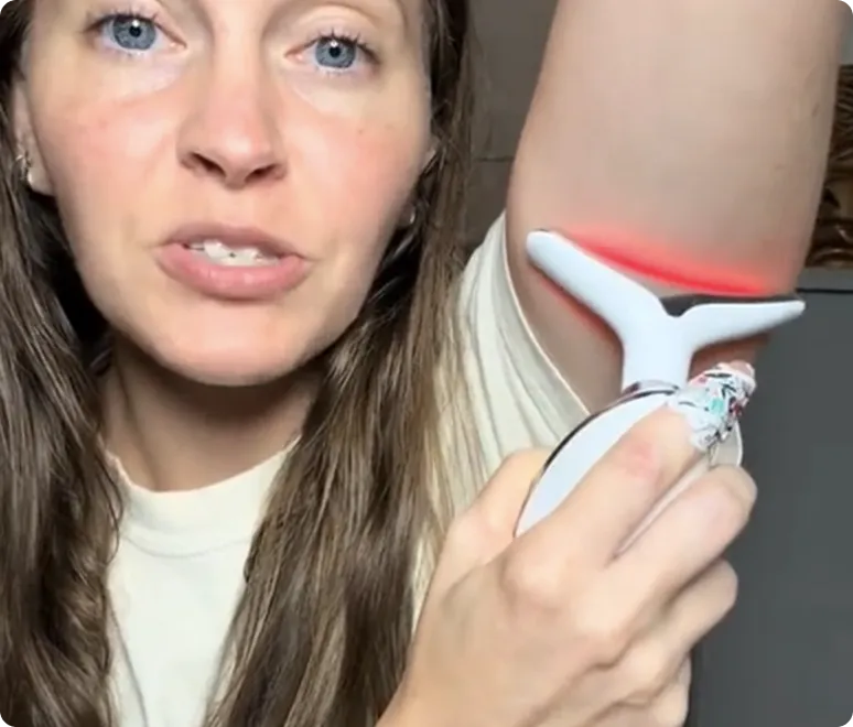 Customer using MyoGlow device