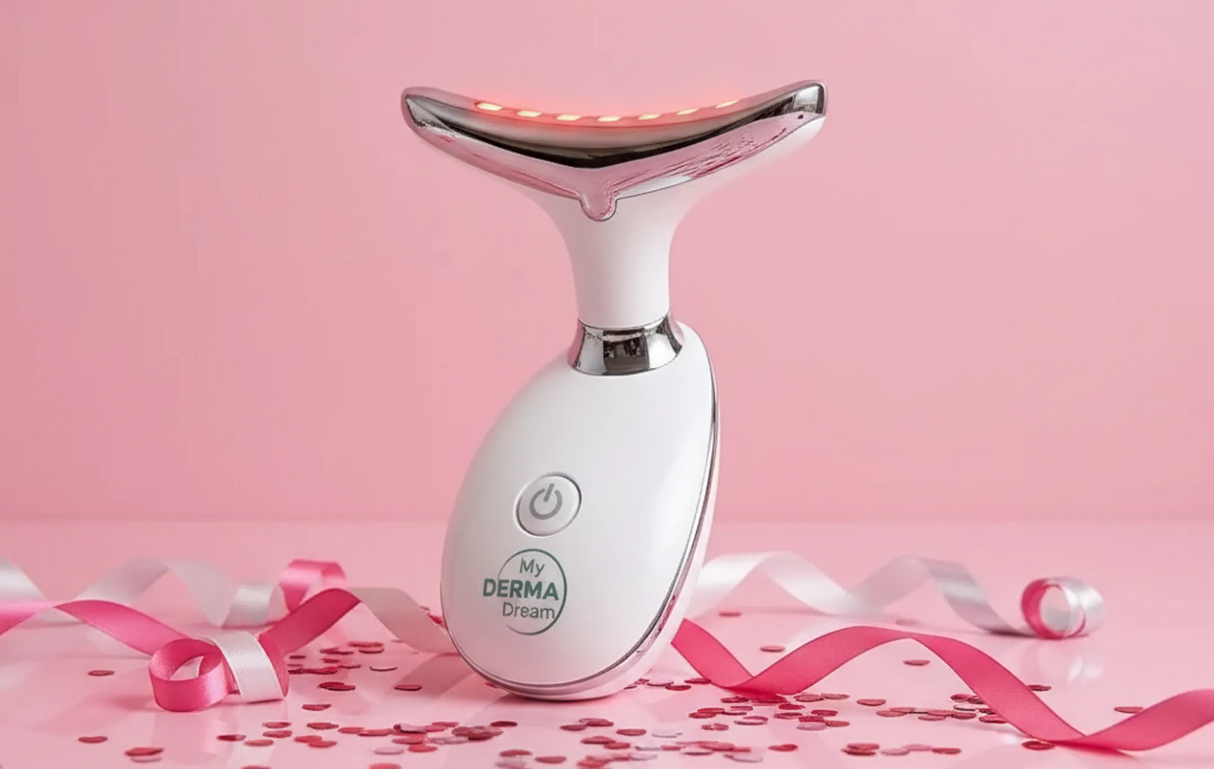 Woman lying in bed looking worried with products on nightstand