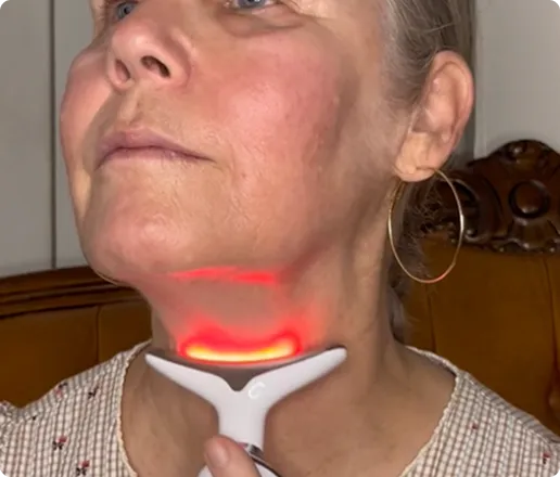 Customer using MyoGlow device