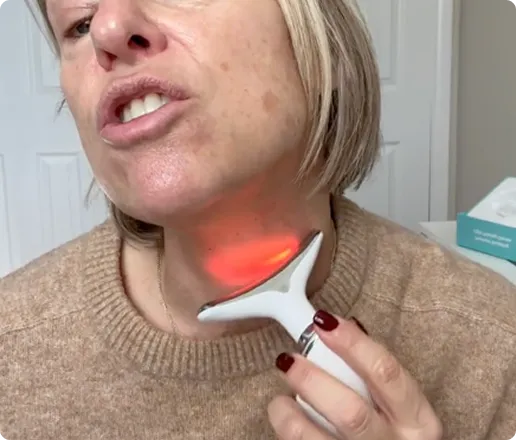 Customer using MyoGlow device