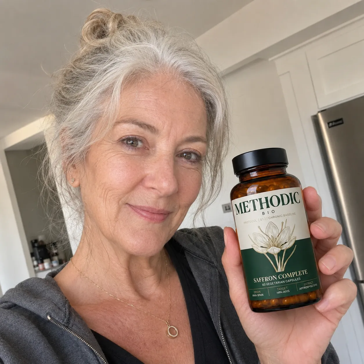 Woman holding bottle placeholder image