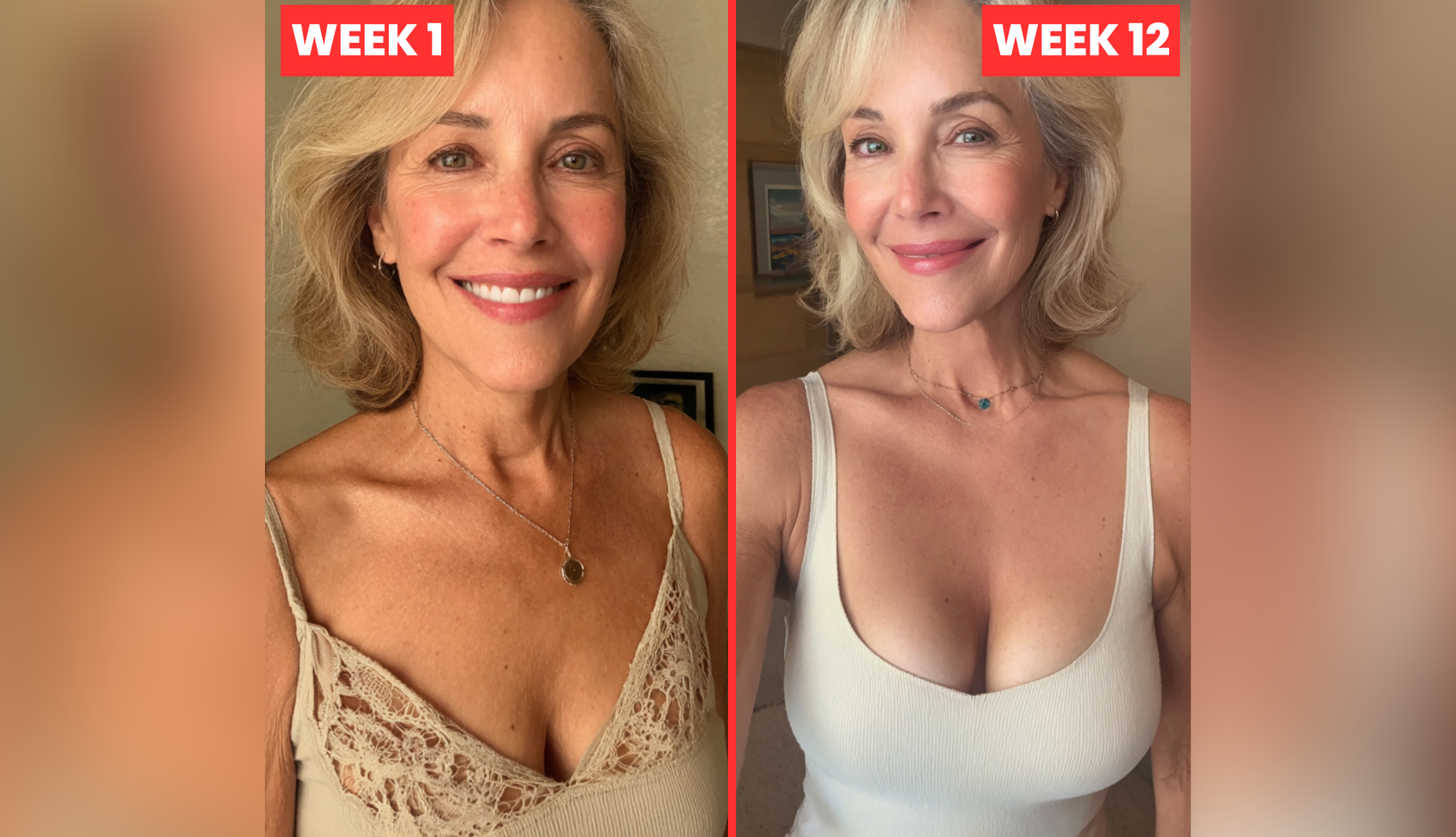 woman evaluating herself in the mirror