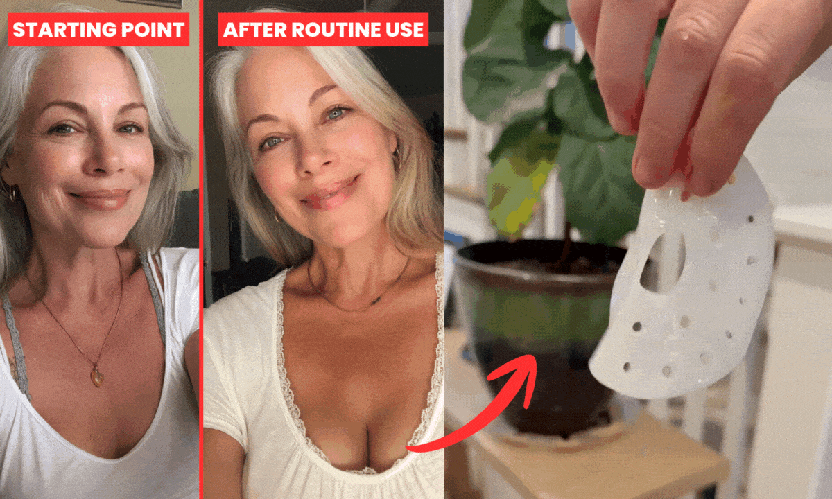 woman evaluating herself in the mirror