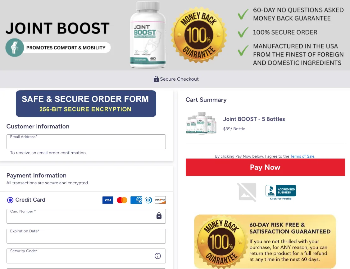 Joint Glide Order Form