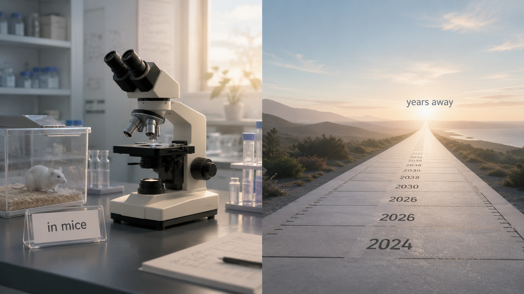 Laboratory research in mice contrasted with the years before a human treatment could be available