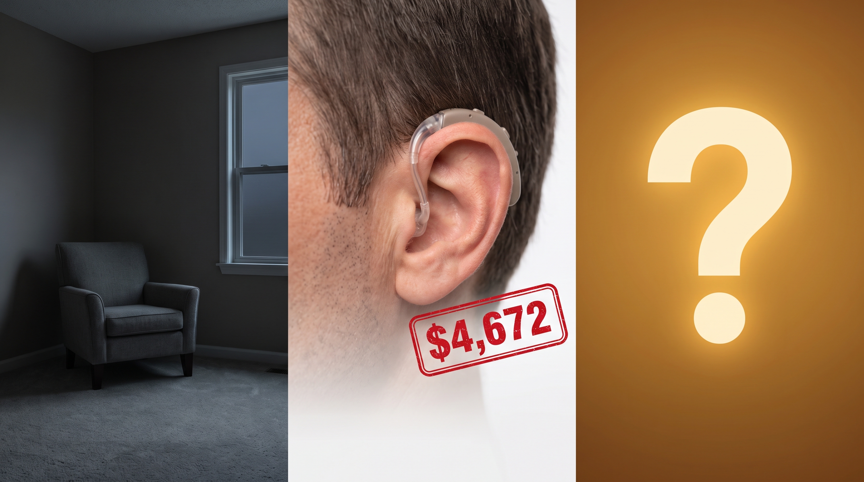 Three paths: doing nothing, paying 4,672 dollars for a clinical hearing aid, or choosing another way forward