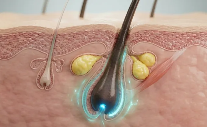 Awakening phase scalp progress photo