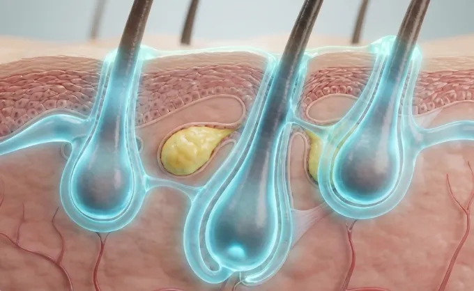 Transformation phase scalp progress photo