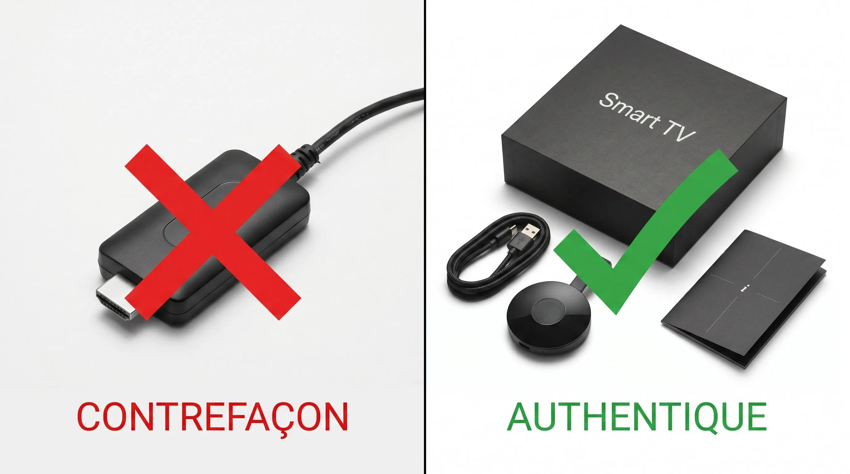 Comparaison authentique vs contrefaçon
