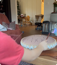 Customer with Panda Drum