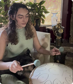 Customer with Panda Drum