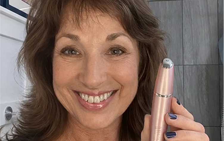 Woman applying serum