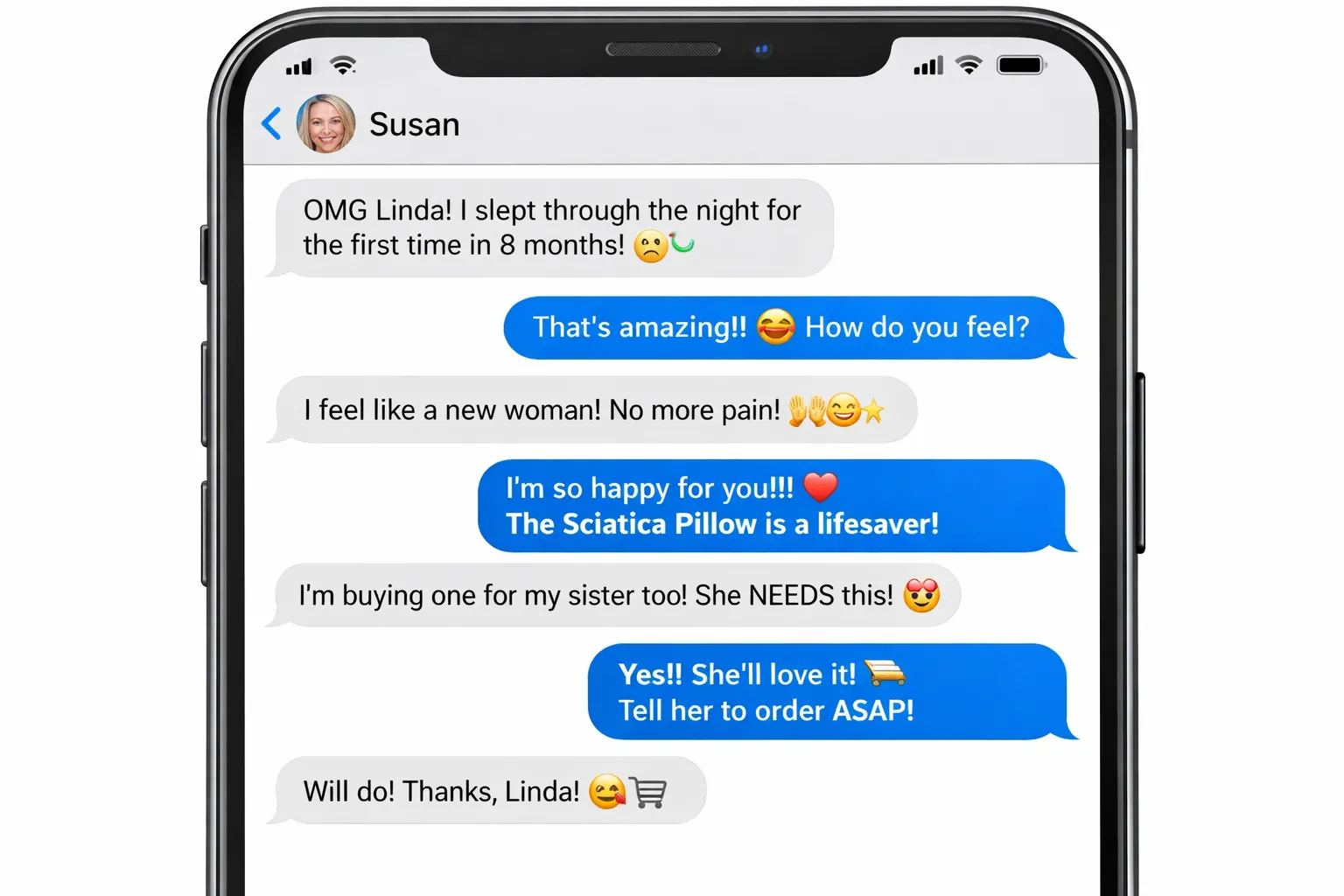 Text message social proof placeholder