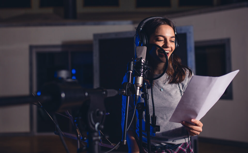 Person practicing vocal exercises