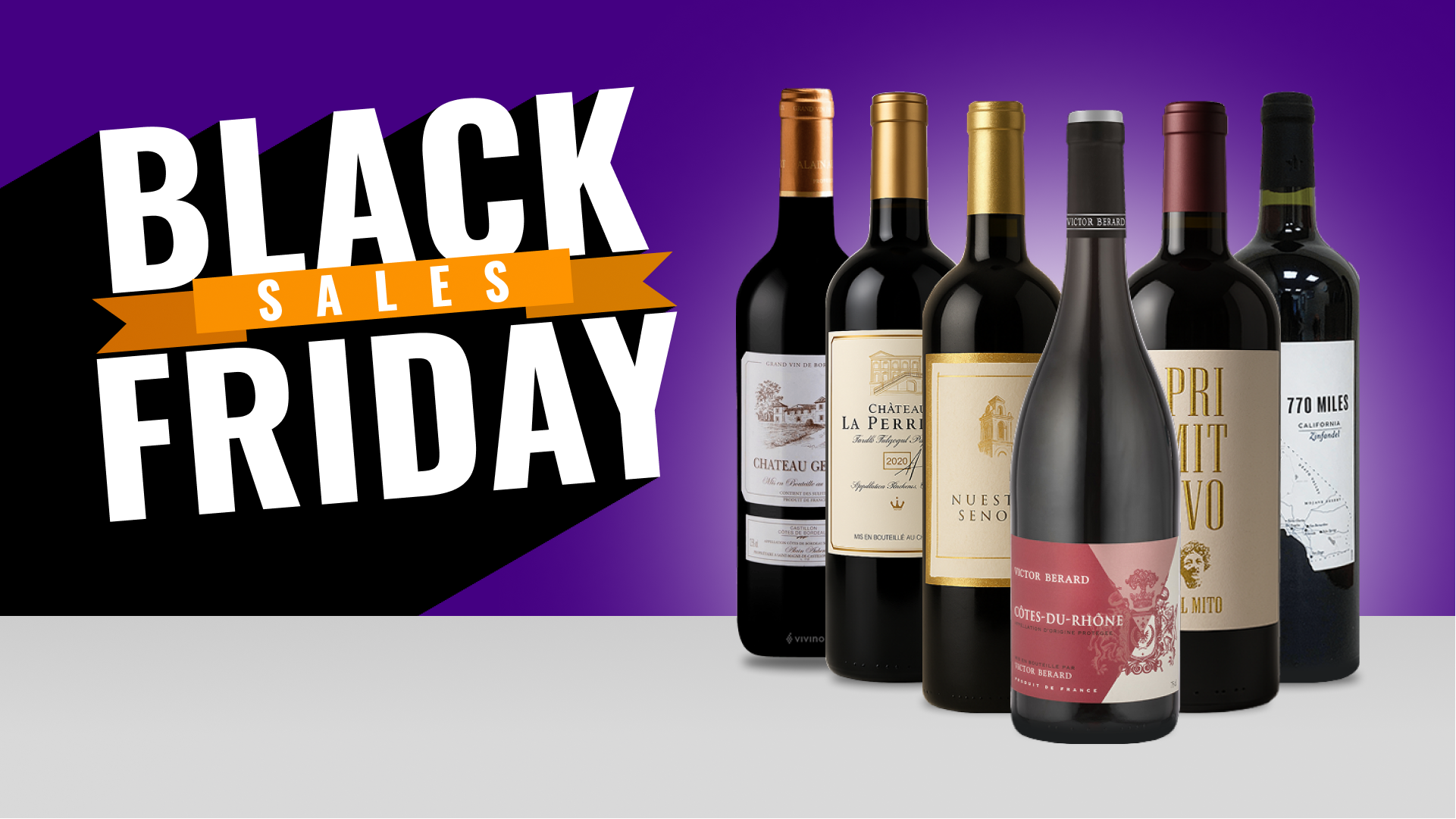 A collection of six premium Rosé wine bottles on display.