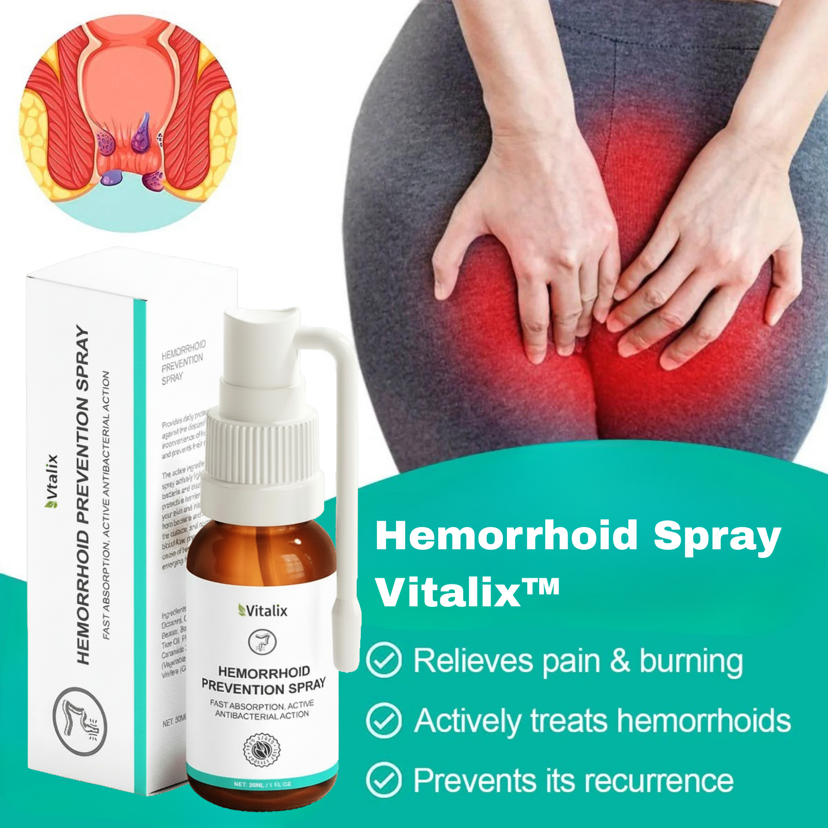 Vtalix Hemorrhoid Prevention Spray image Vtalix Hemorrhoid Prevention Spray