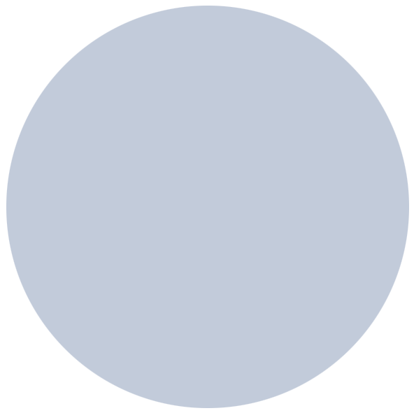 Blue background circle.