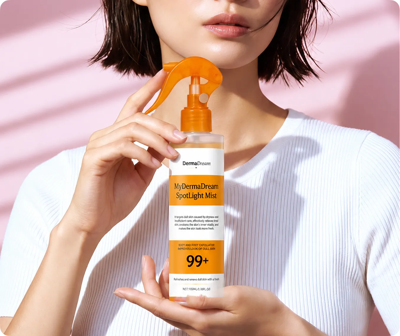 Woman using Dr. Bloomera Acne Drops