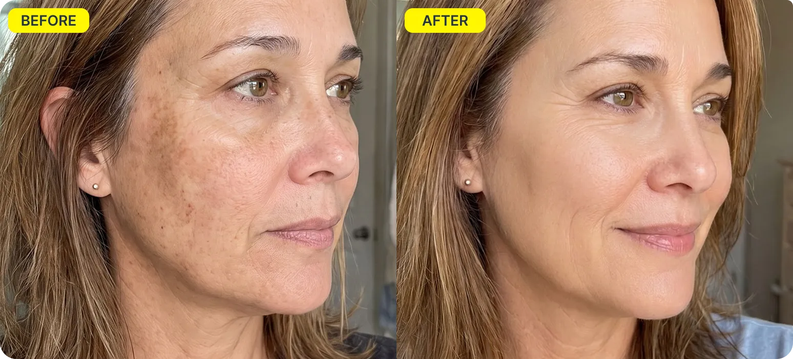 Before and after using Spotlight Mist