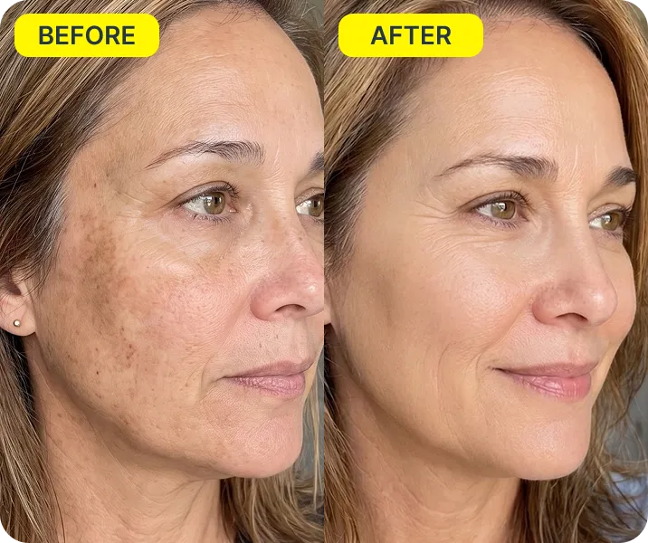 Before and after using Spotlight Mist