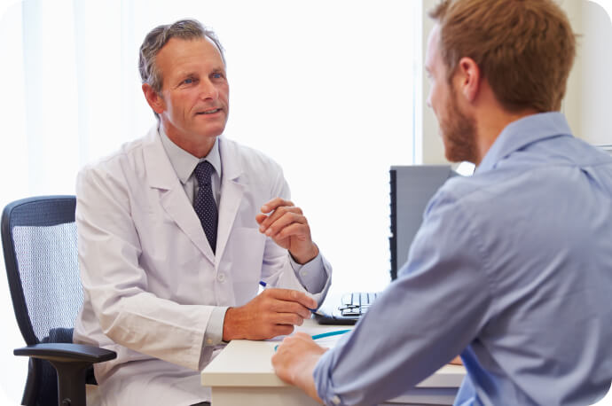 Doctor talking to patient