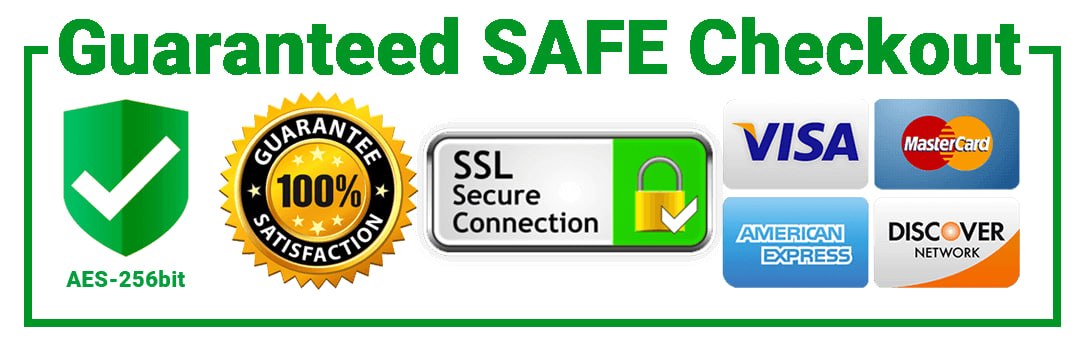Guaranteed SAFE Checkout — SSL Secured, Visa, MasterCard, American Express, Discover