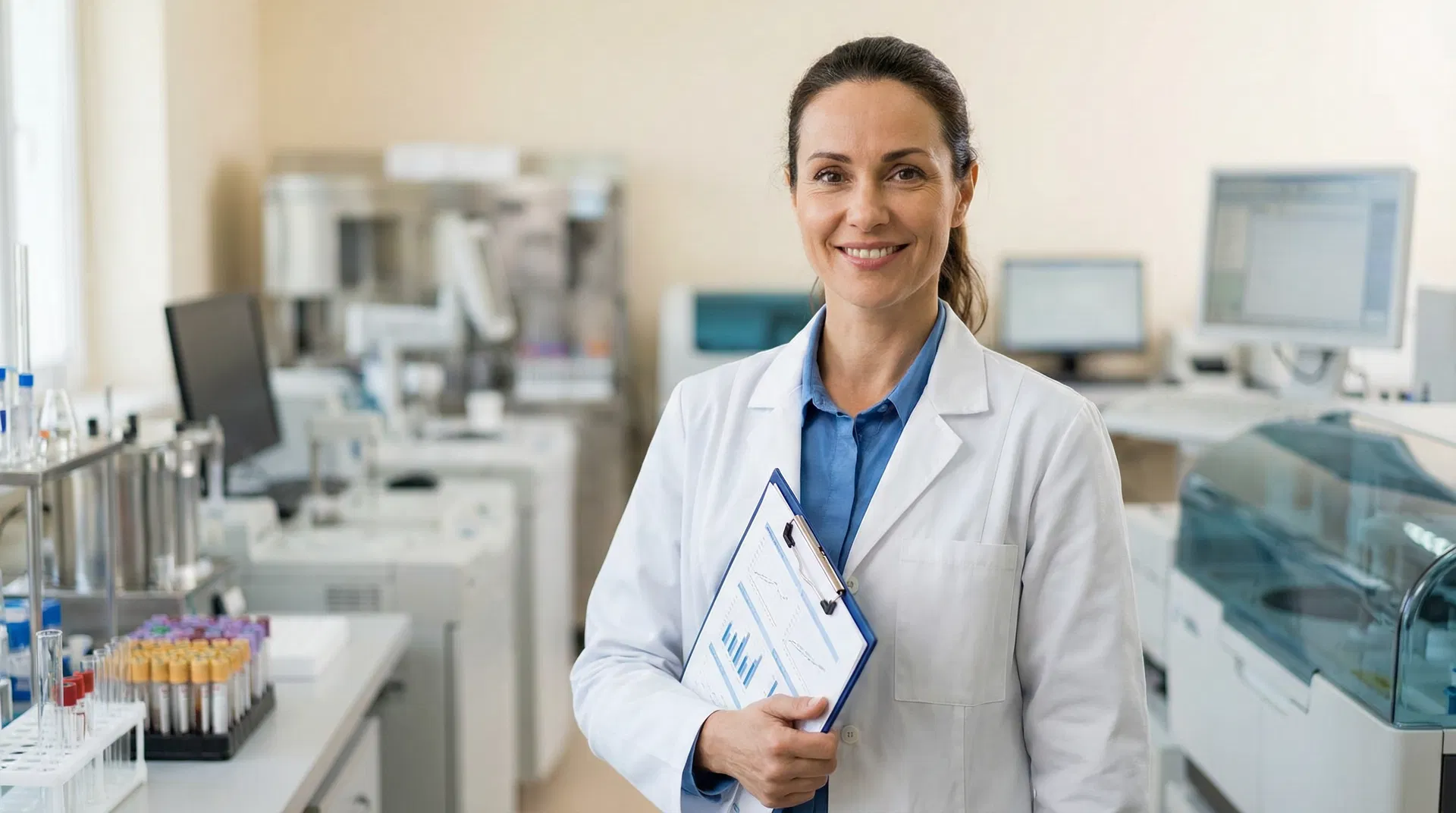 Clinical researcher reviewing COSMOS study data