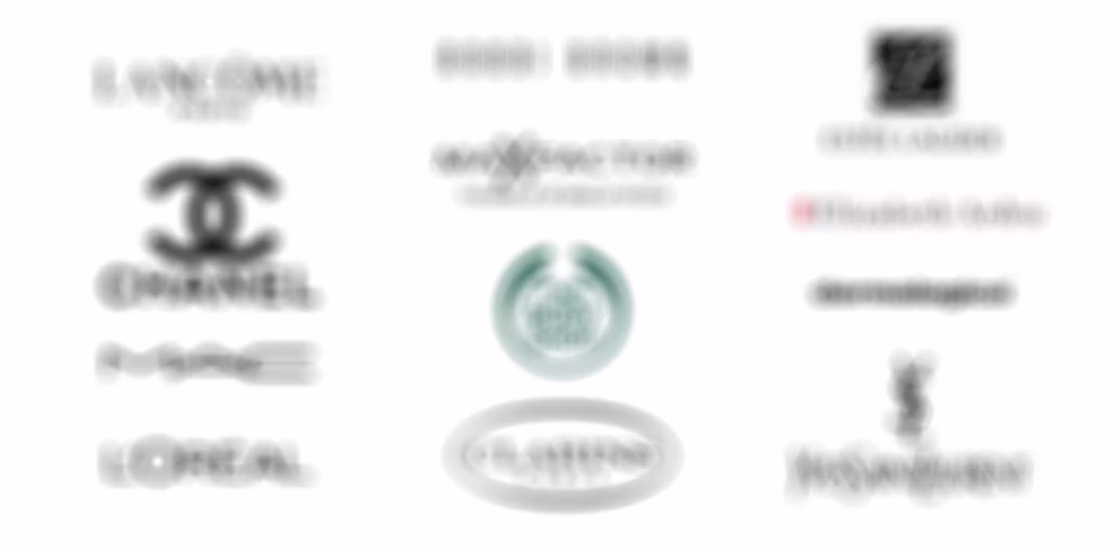 Fancy skincare brand logos blurred out
