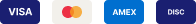 Visa, Mastercard, American Express, Discover