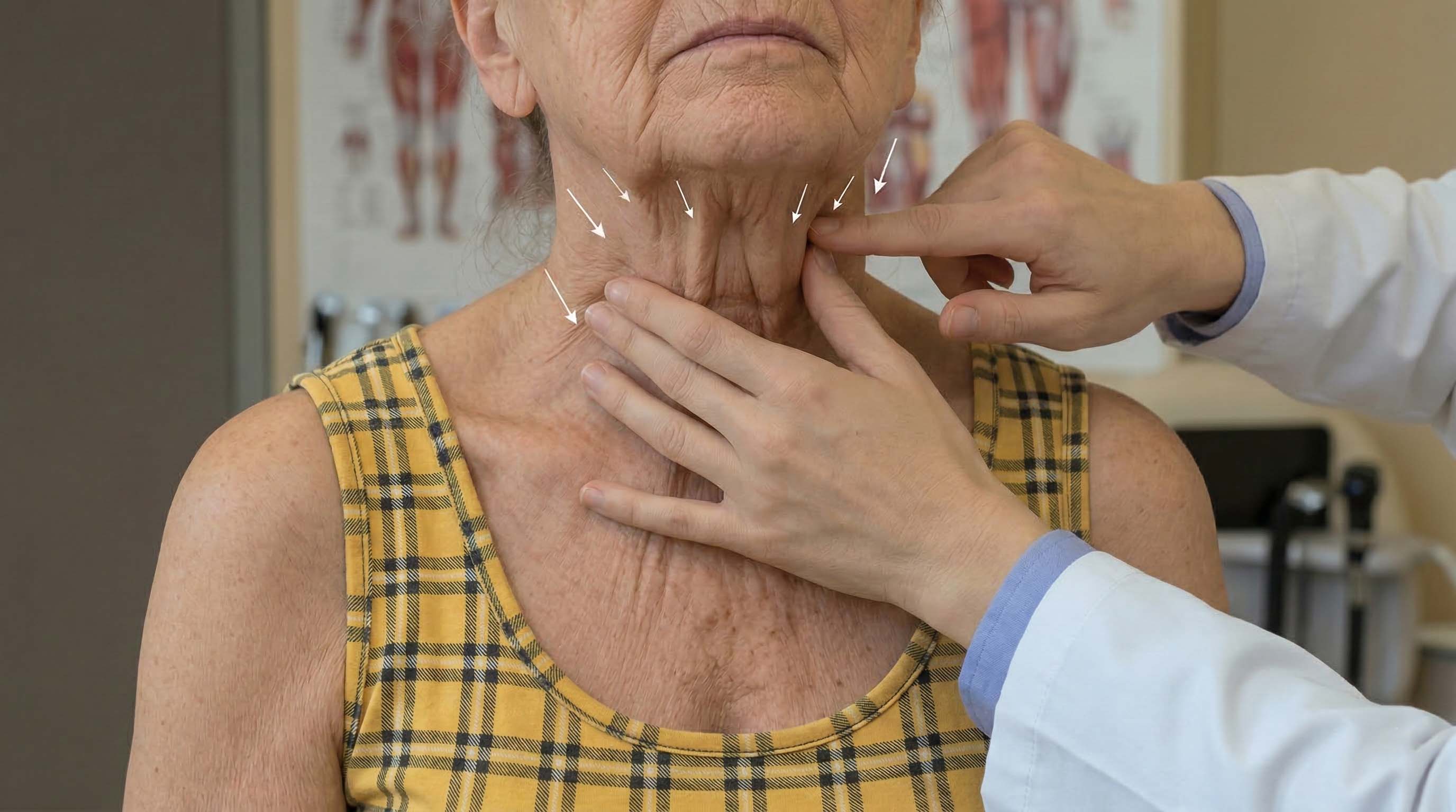 Nahaufnahme der Halspartie mit sichtbaren Alterszeichen