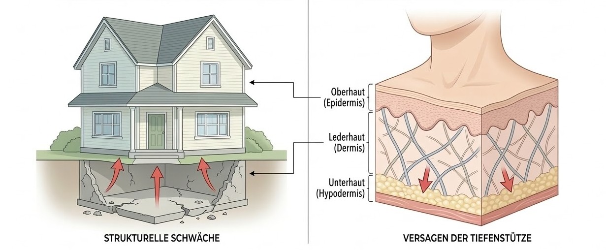 Analogie: bröckelndes Fundament eines Hauses