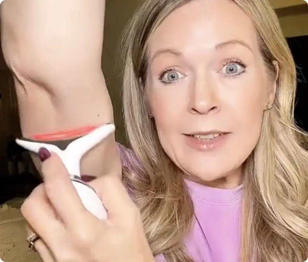 Customer using MyoGlow device