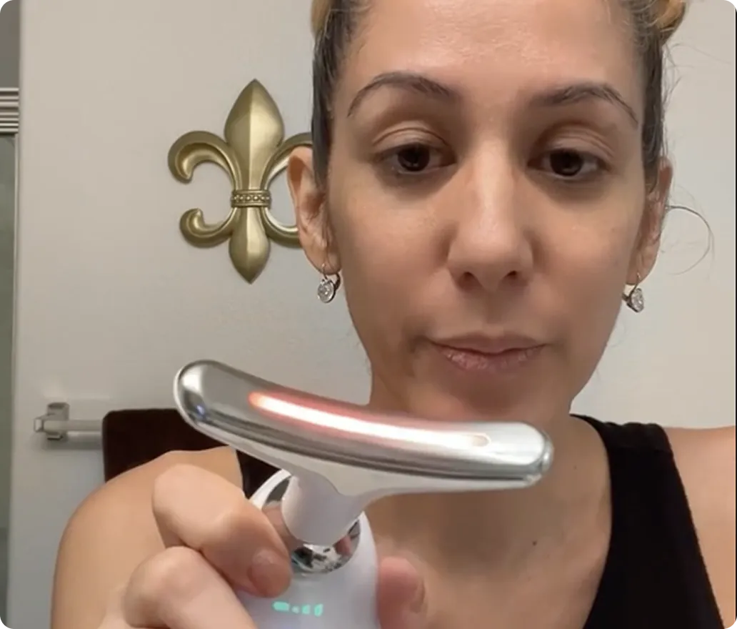 Customer using MyoGlow device