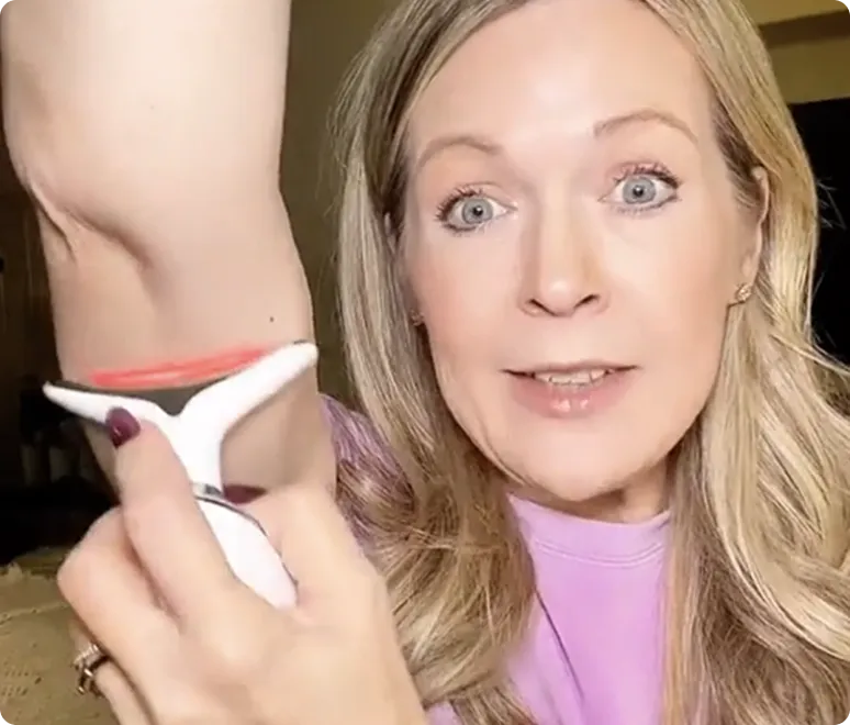 Customer using MyoGlow device