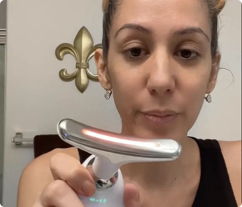 Customer using MyoGlow device