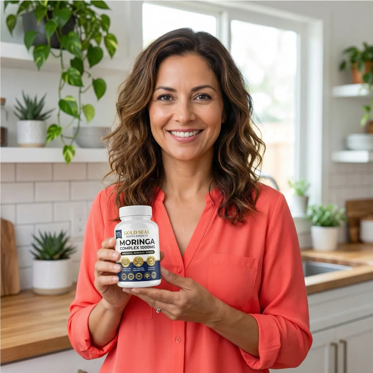 Customer holding product